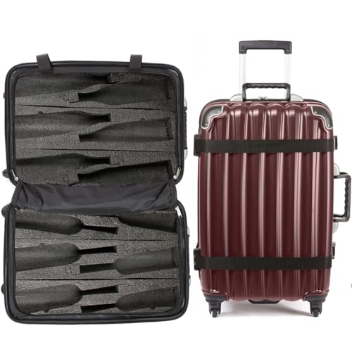 VinGardeValise from FlyWithWine Universal Travel Wine Suitcase,12 Bottle Grande 05, Airplane Wine Carrier Luggage,10 Year Manufacturer's Warranty, Born in Napa – Burgundy
