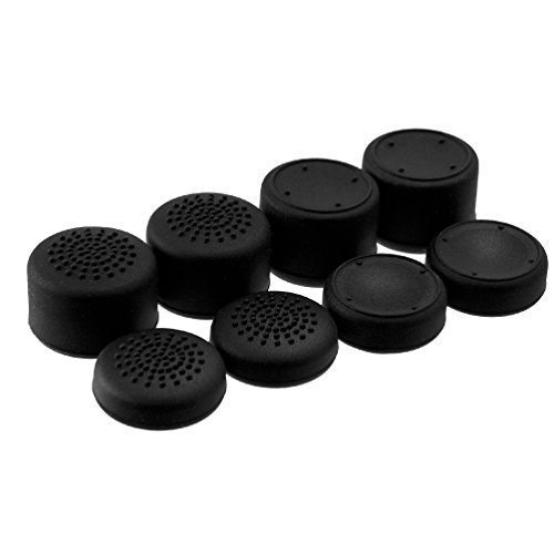 AceShot Thumb Grips (8pc) for Xbox One (Series X, S) & Steamdeck by Foamy Lizard – Sweat Free 100% Silicone Precision Raised Antislip Rubber Analog Stick Grips for Xbox One Controller (8 Grips) Black