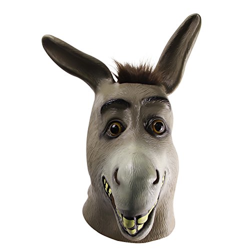 MOLEZU Donkey Mask,Halloween Novelty Deluxe Costume Party Cosplay Latex Animal Head Adult
