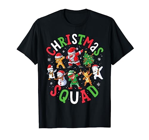 Christmas Squad Santa Dabbing Elf Family Matching Pajamas T-Shirt