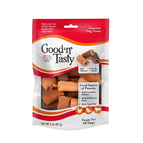 Good ‘N’ Tasty Soft & Crunchy Rolls, Gourmet Treats for All Dogs, Made with Real Chicken