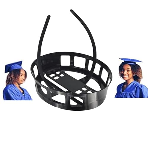 Adjustable Grad Cap Remix Secures Headband Insert,Upgrade Inside Graduation Cap Don't Change Hair,Secure Hairstyle Unisex (Black, One Size)