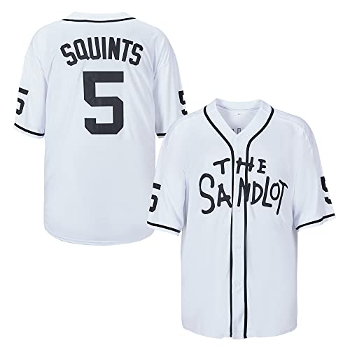 Men's #5 Michael Squints Sandlot Movie Baseball Jersey Christmas Summer Stitched Black Size S