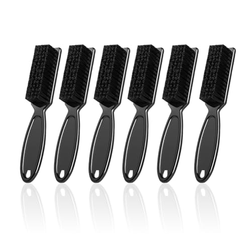 SQULIGT 6 Pcs Barber Clipper Brush Blade Trimmer Cleaning Brush Set Duster Manicure Nylon Brush Hair Styling Brush Tool (Black)