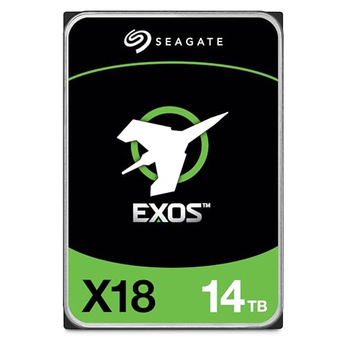 Seagate Exos X18 ST14000NM000J 14 TB Hard Drive - Internal - SATA (SATA/600) - Conventional Magnetic Recording (CMR) Method - Storage System, Video Surveillance System Device Supported - 7200rpm