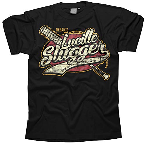 Lucille Slugger The Walking Dead Parody Negan Saviors Barbed Wire Baseball Bat Mens Shirt L Black