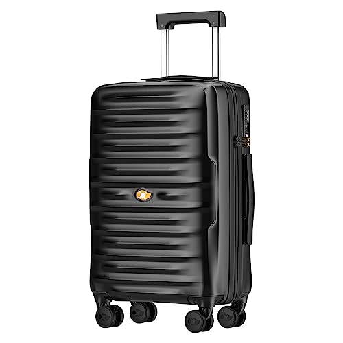 MGOB Carry On Luggage 22x14x9 Airline Approved, PC Hard Suitcases with Spinner Wheels, Lightweight Luggage, TSA Approved, 20 Inch Carry-On, Black