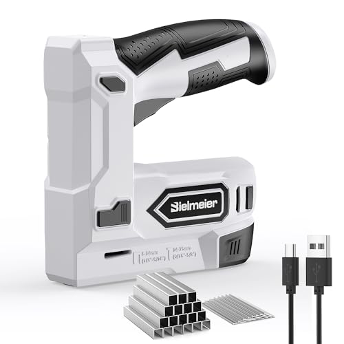 Bielmeier Electric Staple Gun, 2 in 1 Lithium-ion Electric Stapler, 4V Cordless Brad Nailer Kit with Staples Nails, USB Charger, Power Tacker for Upholstery, Material Repair, Carpentry, DIY