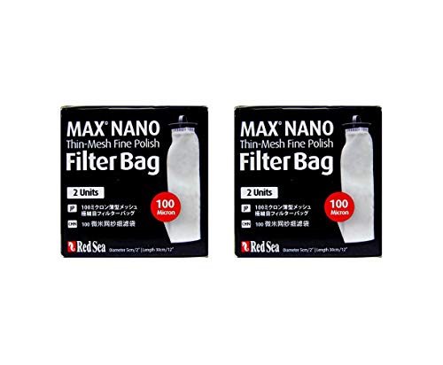 Red Sea 2 Pack of Max Nano Replacement 100 Micron Thin-Mesh Fine Polish Filter Bag, 2 Bags Each