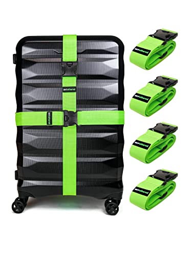 Untethered 4-Pack Luggage Straps | Suitcase Strap, Luggage Strap, Luggage Belt Strap, Luggage Straps for Suitcases TSA Approved, Suitcase Belt Strap, Bag Straps for Luggage. Buckle Straps and Wraps.