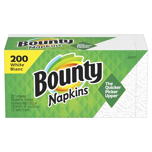 Bounty Quilted Napkins 1-Ply 12 1/10 x 12 White 200/Pack (96595PK)