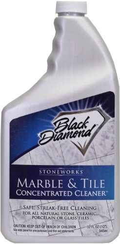 Black Diamond Stoneworks MARBLE & TILE FLOOR CLEANER. Great for Ceramic, Porcelain, Granite, Natural Stone, Vinyl and Brick. No-rinse Concentrate.(1-Quart)