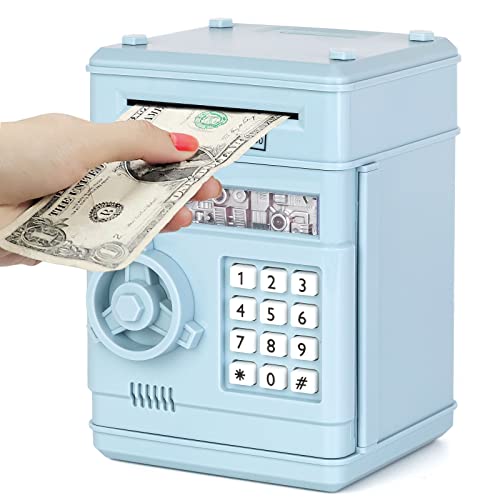 Refasy Piggy Bank,Money Bank Cash Coin Can ATM Bank with Password Kids Safe Electronic Toys for 8 Year Old Boys Girls Birthday for Child