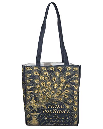 Well Read Pride and Prejudice by Jane Austen Green Book Themed Tote Bag for Book Lovers - Ideal Literary Gifts for Book Club, Readers, Authors & Bookworms - Reusable Shoulder Bag Company