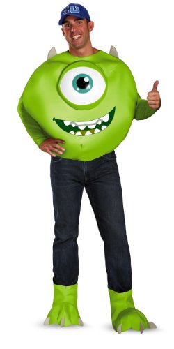 Disguise Men's Disney Pixar Monsters University Mike Deluxe Costume, Green/White/Blue, X-Large/42-46