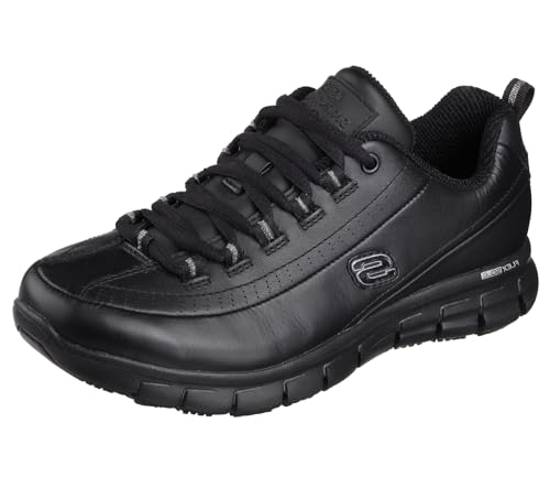 Skechers for Work Women's Sure Track Trickel Slip Resistant Work Shoe, Black, 10 XW US