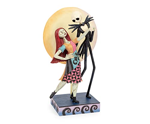 Enesco Disney Traditions by Jim Shore The Nightmare Before Christmas Jack and Sally Moonlit Dance Figurine, 9 Inch, Multicolor