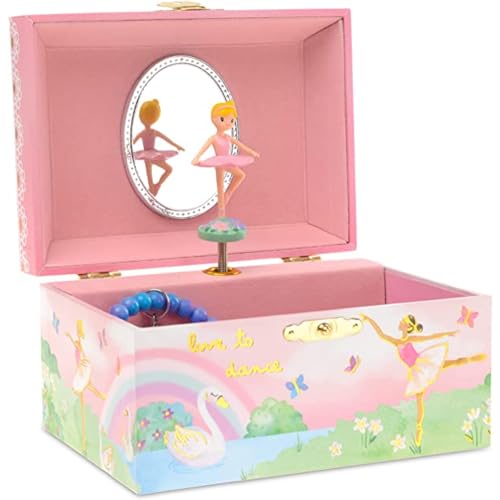 Jewelkeeper Musical Jewelry Box for girls, Rainbow Ballerina jewelry box, Swan Lake Tune & ballerina doll, great girls gifts jewelry box with ballerina & jewelry storage box