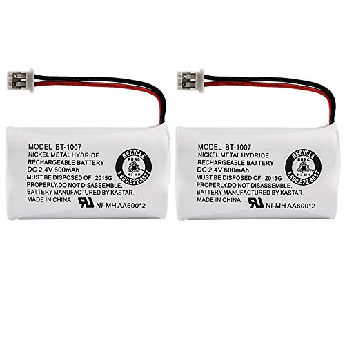 Uniden BBTY0651101 model BT1007 Nickel-Cadmium Rechargeable Cordless Phone Battery, DC 2.4V 500mAh (Pack of 2)