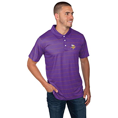 FOCO Minnesota Vikings NFL Mens Striped Polyester Polo - XL