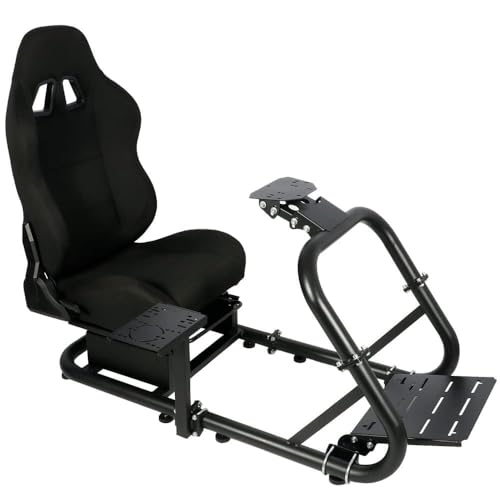 Marada Racing Simulator Cockpit with Comfort Seat Fit for Logitech/Thrustmaster/Fanatec G25 G27 G29 G920 G923 T300,Adjustable Sim Gaming Stand,No Wheel Pedal Shifter