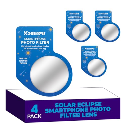 Solar Eclipse Imaging Enhancing Lens Filter for Your Smartphone 4-Pack. Capture The Eclipse and Ensure Your Phone Camera is Shielded from Harmful Rays