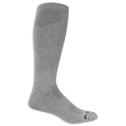 Dr. Scholl's Men's Athletic & Work Compression Over the Calf Casual Sock, Gray, 6.5-12 US