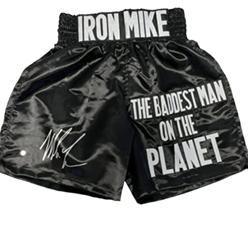 Mike Tyson Signed Autograph Boxing Trunks Baddest Man On The Planet Limited Edition Embroidered Steiner Certified
