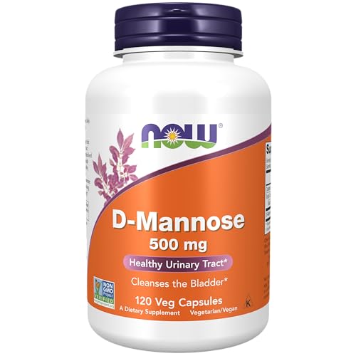 NOW Supplements, D-Mannose 500 mg, Non-GMO Project Verified, Healthy Urinary Tract, 120 Veg Capsules