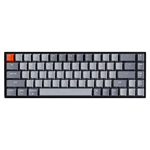 Keychron K6 Bluetooth 5.1 Wireless Mechanical Keyboard with Gateron G Pro Blue Switch/LED Backlit/Rechargeable Battery, 68 Keys Compact Keyboard Compatible with Mac Windows