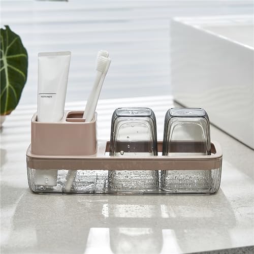SVKCO Clear Toothbrush Holder Mouthwash Cups Brushing Cup Set