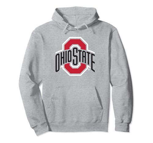 Ohio State Buckeyes Mens Icon Logo Officially Licensed Long Sleeve Gray Pullover Hoodie