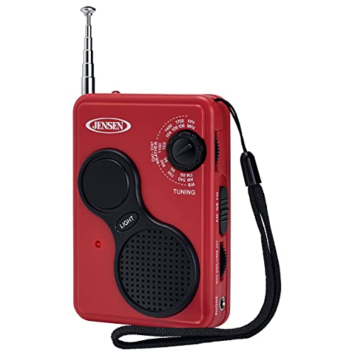 JENSEN JEP-100 Portable AM/FM Weather Band Radio with Flashlight, Compact Size Emergency Radio, Receives Broadcast by NOAA on All 7 Weather Band Frequencies