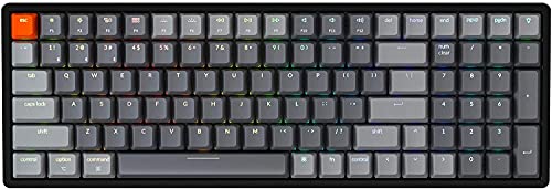 Keychron K4 Bluetooth Wireless Mechanical Keyboard RGB LED Backlit, Hot-swappable Compact 100 Keys USB Wired Computer Gaming Keyboard Aluminum Frame for Mac Windows, Gateron Blue Switch