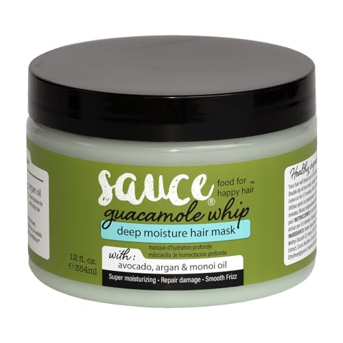 SAUCE BEAUTY Guacamole Whip Hair Mask - Deep Conditioning Hair Mask for All Hair Types w/Avocado, Honey & Argan Oil - 12 Fl Oz Hair Mask for Dry, Damaged & Frizzy Hair (Packaging may vary)