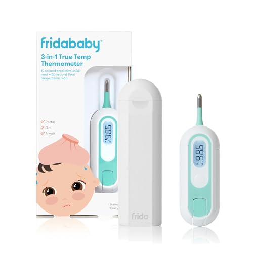 Frida Baby 3-in-1 True Temp Digital Thermometer for Fevers: Babies & Kids (Rectal, Underarm + Oral)