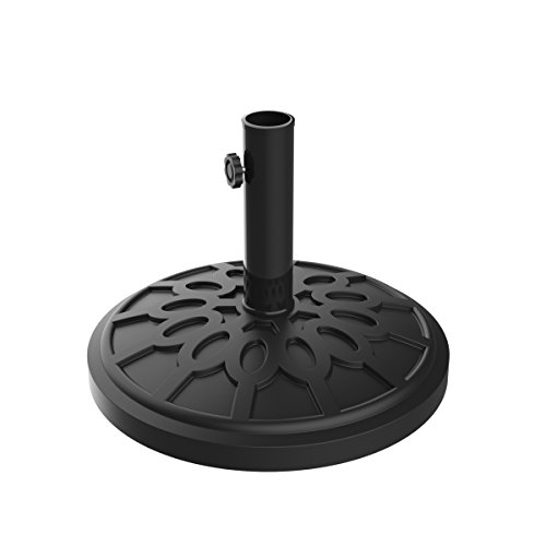 Pure Garden Umbrella Base - Heavy-Duty 19lbs Weighted Outdoor Stand for Patio Table, Tilt, and Lightweight Freestanding Umbrellas (Black)