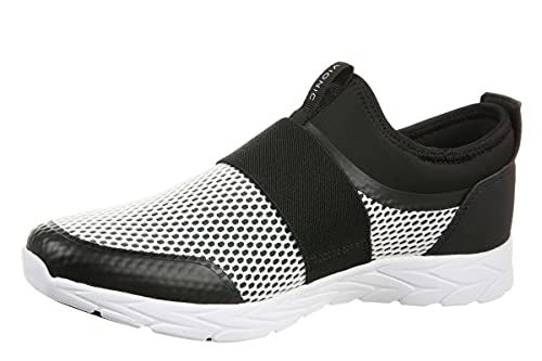 Vionic Women's Brisk Camrie Slip-on Walking Shoes - Ladies Supportive Active Sneakers That Include Three-Zone Comfort with Orthotic Insole Arch Support, Medium and Wide Fit Black Grey 7 Wide US