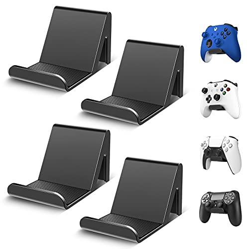 6amLifestyle 4 Pack Controller Holder Stand Built in Anti-Slip Pads for PS5 PS4 Xbox One Switch Pro Gamepad Controller Wall Mount Adhesive/Screws, Universal Controller Accessories Shark 14 Mini