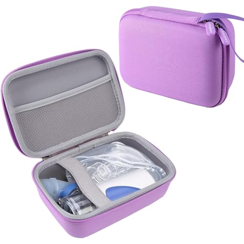 Leayjeen Carrying Case Compatible with Meowyn/Audilo/Naweti/Gülife/PUERUK Portable Handheld Inhaler Nebulizer for Adults and Kids，Handheld Mesh Atomizer,Inhaler Spacer Bag-Purple(Case Only)