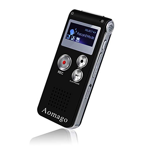 64GB Digital Voice Recorder Voice Activated Recorder for Lectures, Meetings, Interviews Aomago Audio Recorder Portable Tape Dictaphone with Playback, USB, MP3