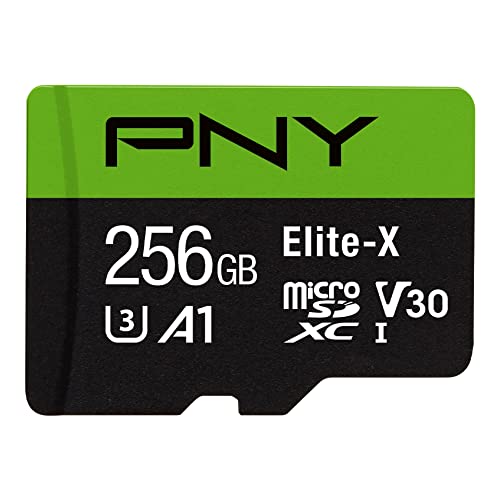 PNY 256GB Elite-X microSDXC UHS-I Memory Card - 100MB/s, U3, V30, A1, 4K, Full HD, micro SD