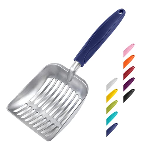 WePet Cat Litter Scoop, Aluminum Alloy Sifter, Kitty Metal Scooper, Deep Shovel, Long Handle, Poop Sifting, Kitten Pooper Lifter, Durable, Heavy Duty, for Litter box