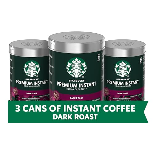 Starbucks Premium Instant Coffee, Dark Roast, 100% Arabica Beans, 3 Pack (3.17 Oz Each)