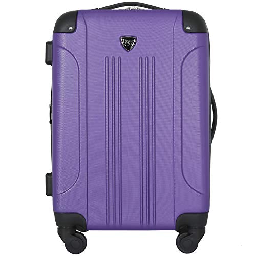 Travelers Club Chicago Hardside Expandable Spinner Luggages, Purple, 20' Carry-On