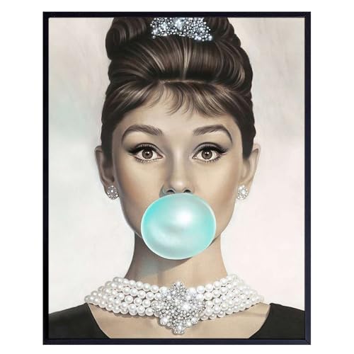 Vintage Pop art Wall Decor 11x14 - Audrey Hepburn Art for Women - Wall Art Gifts for Women - Pop art Poster - Woman Wall Decor - Retro Decor for Women - Chic Home Decor - Retro style - Unframed LARGE