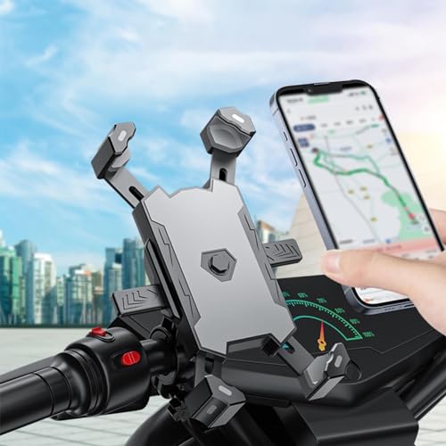 Phone Mount for Motorcycle Bike Handlebar Phone Cell Mobile Stands for Adults Mountain Electric Stroller Scooter Bicycle Accessories Compatible 4.7-6.8 Android Phones