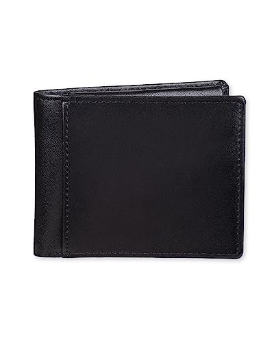 Amazon Essentials Men's Bifold Wallet with Coin Pocket, Black, One Size