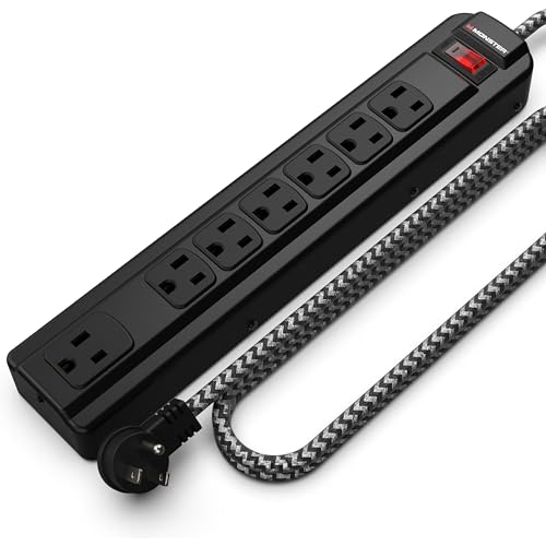 Monster Pro MI Professional Surge Protector Power Strip with Fireproof MOV Technology for Computers, Amplifiers, Pedal Boards, and Pro Audio Gear, 1350 Joule, 4 ft Cord, 7 Outlet Power Strips