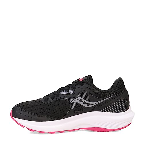 Saucony Women's Cohesion 16 Sneaker, Black/Fuchsia, 9